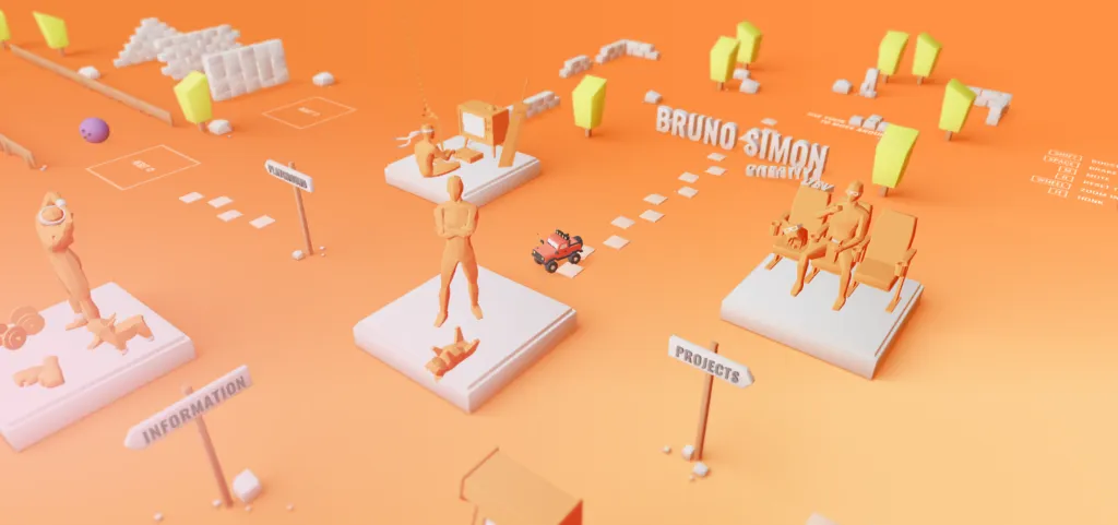 Bruno Simon creative 3D web developer portfolio